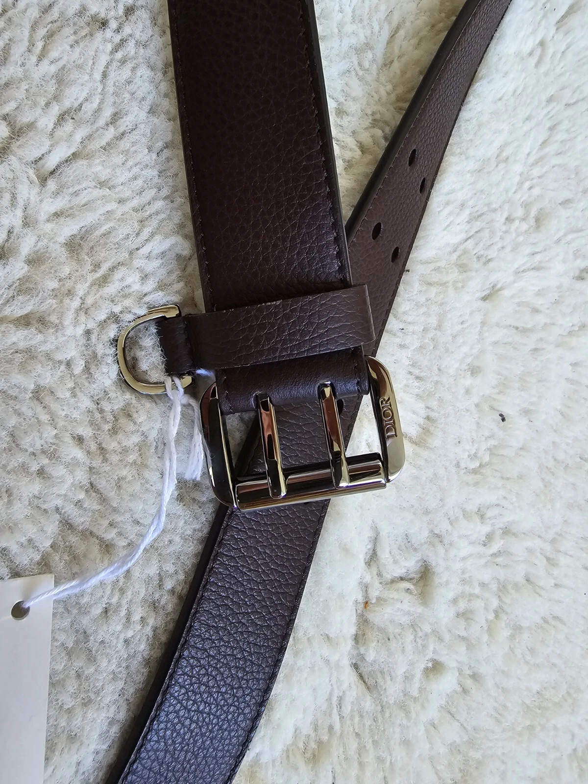 Ceinture Christian Dior homme, cuir marron 
