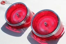 65 Chevy Impala Tail Lamp Light Lens Chrome Trim Ring Center Tip Pair New