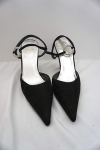 black pointed strappy heels