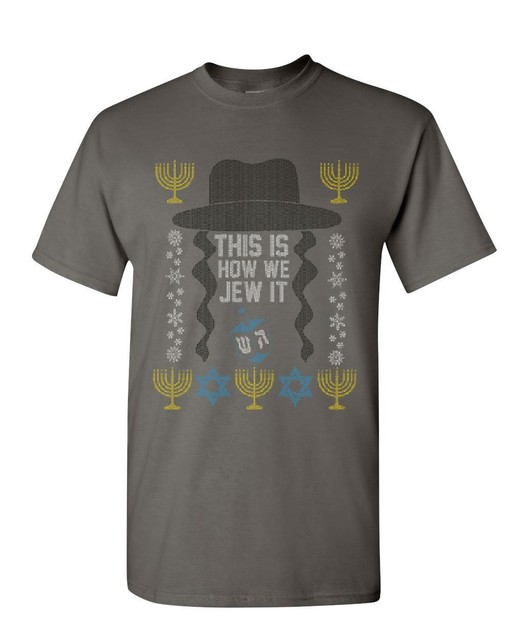 This Is How We Jew It TShirt Funny Menorah Star of David Jewish Mens
