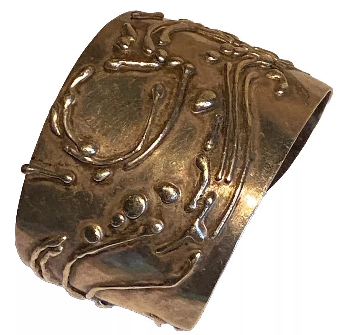 LARGE SILVER STUDIO ARTISAN REPOUSSÉ BRUTALIST MO… - image 3