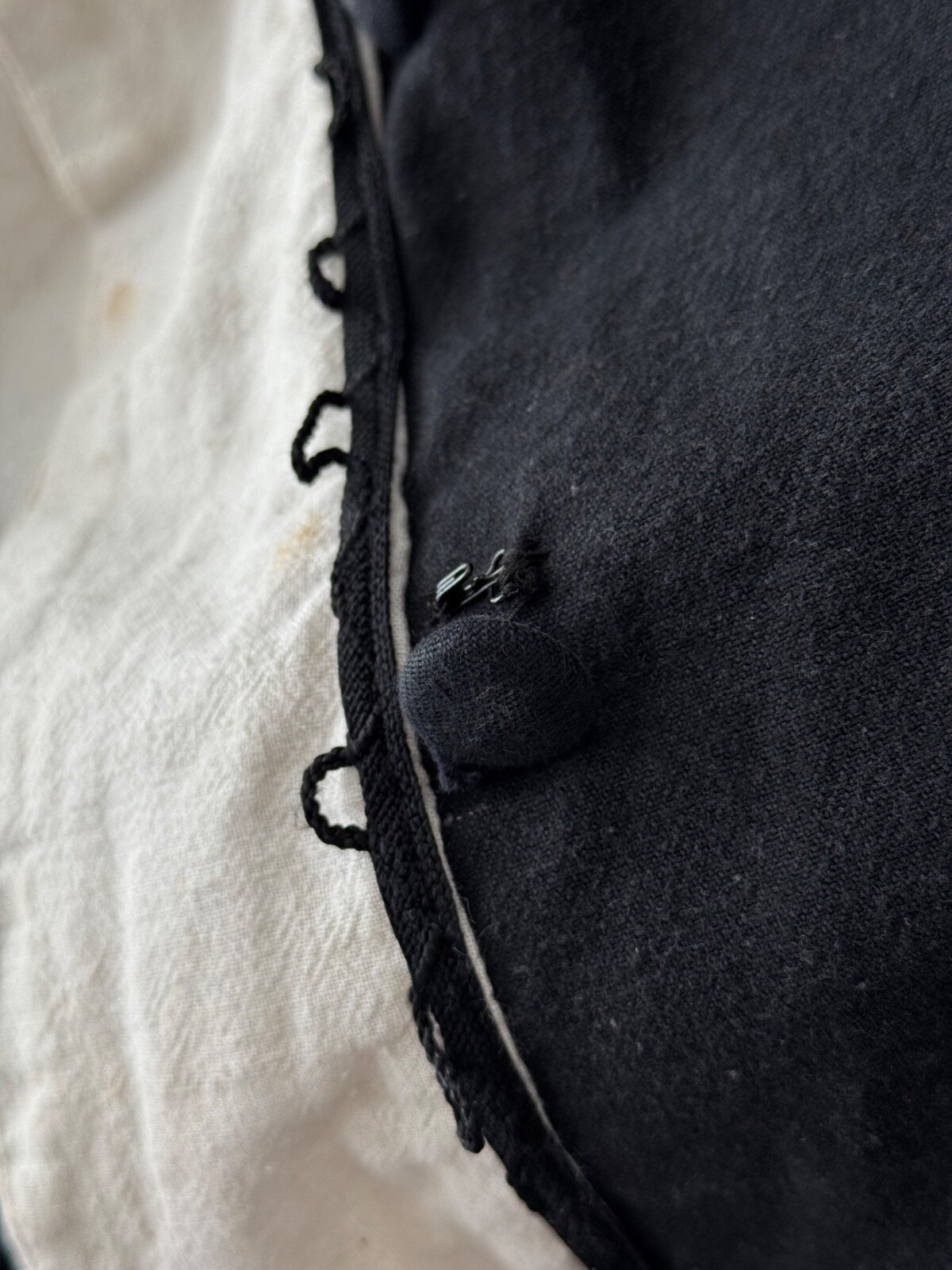 Antique 1900s European Work Women’s Black Cotton Maids Dress