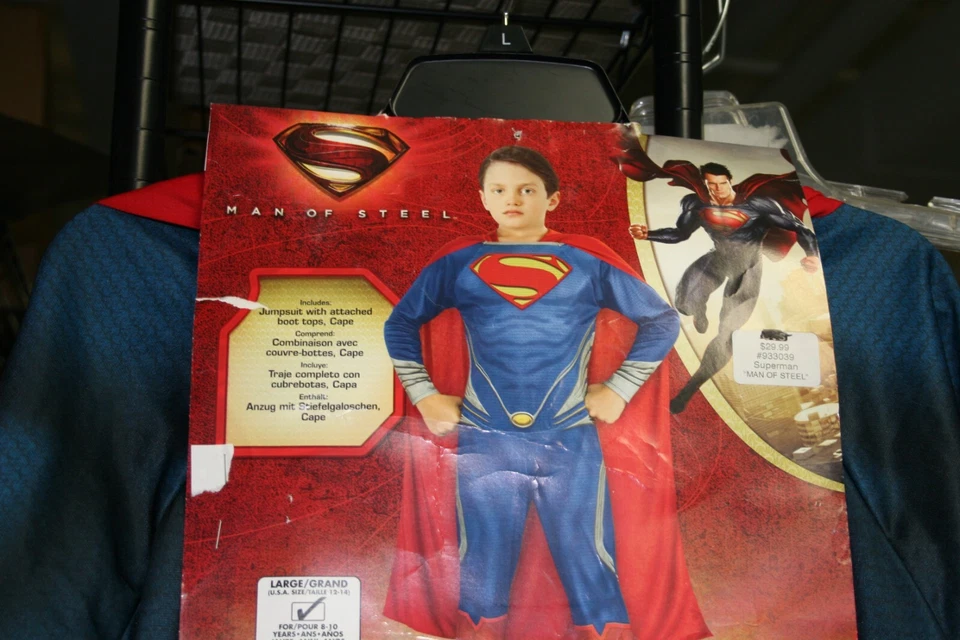 DISFRAZ INFANTIL SUPERMAN HALLOWEEN TALLA GRANDE 12 - 14 NIÑO TALLA HOMBRE DE ACERO NUEVO Foto 2 de 4