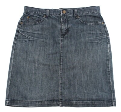 Joe Fresh Skirt Size Blue Medium Wash Denim Whisker Wash Mid Rise Pencil  Jean
