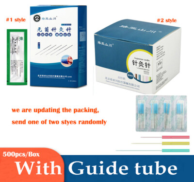 Cosmetic Acupuncture Plastic Handle Body Facial Needles With guide Tube 500 /box