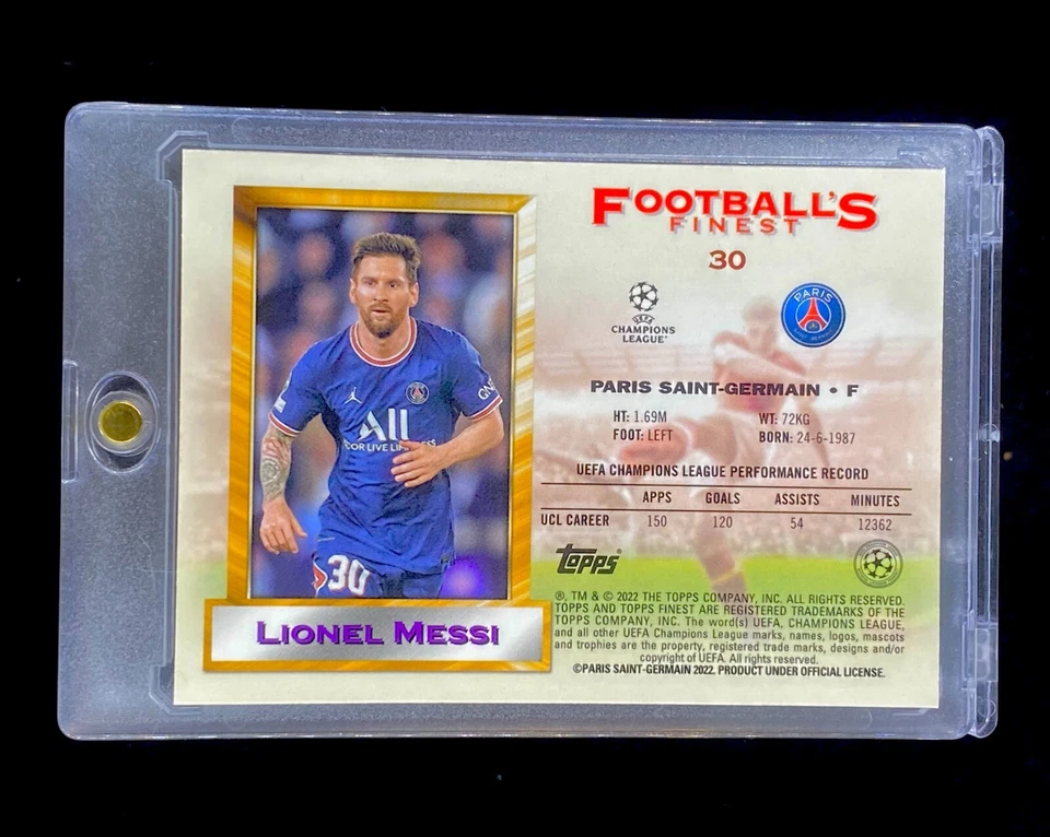 LIONEL MESSI GREEN GOLD CHROME SP Insert Soccer Card Non Auto - ARGENTINA - Image 2 of 4