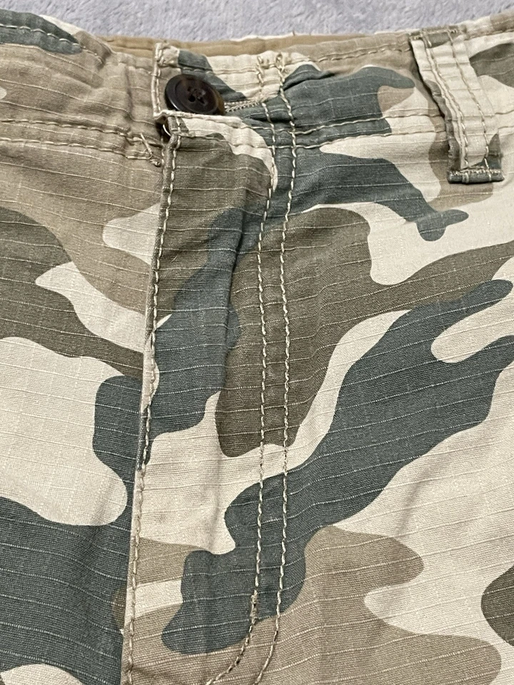 Pantalones Cortos Carga Glory Desteñidos Para Hombres 30 x 12 Entrepierna Verde Camuflaje Aire Libre Senderismo Foto 4 de 4