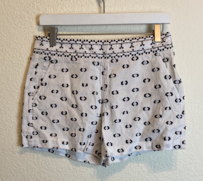 NWT Anthropologie Hei Hei Womens Size 2 Clip Dot Black White Shorts Embroidered