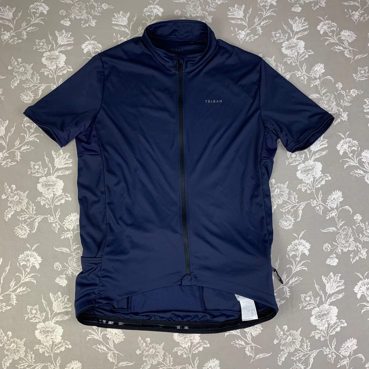 Triban Men s Large Road Cycling Summer Jersey RC500 Blue Decathlon Reflective