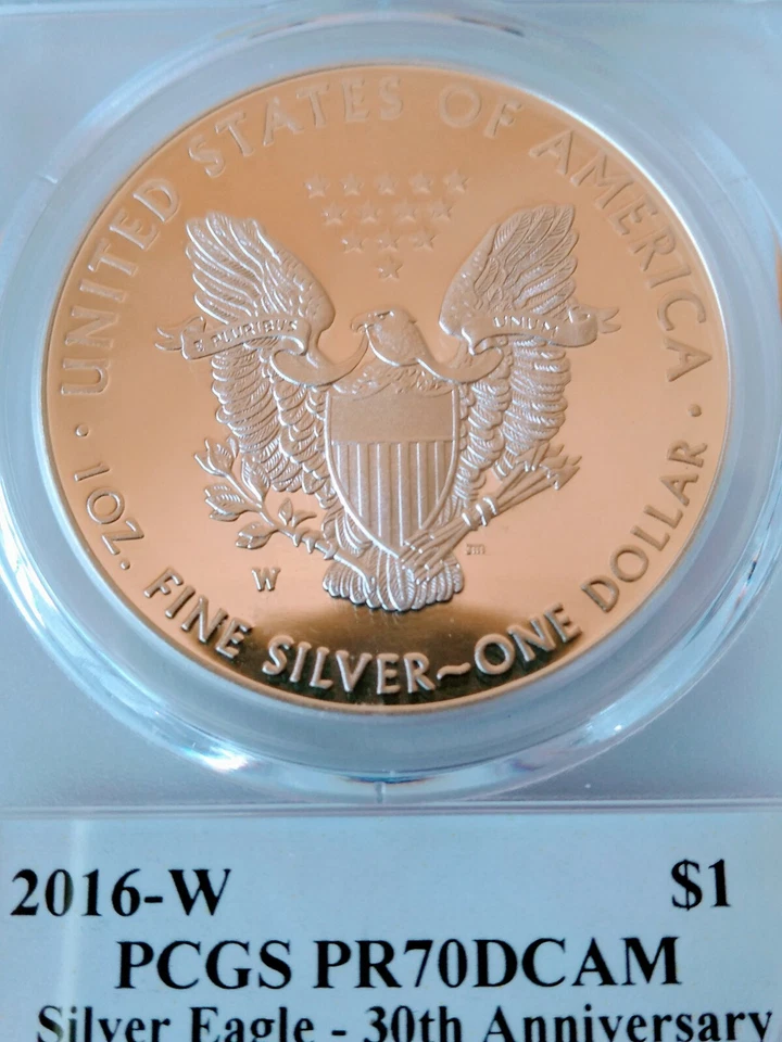 2016-W $1 Proof Silver Eagle PCGS PR70DCAM FDOI 30th Ann. Ed Moy L.E. pop (300) - Image 3 of 4