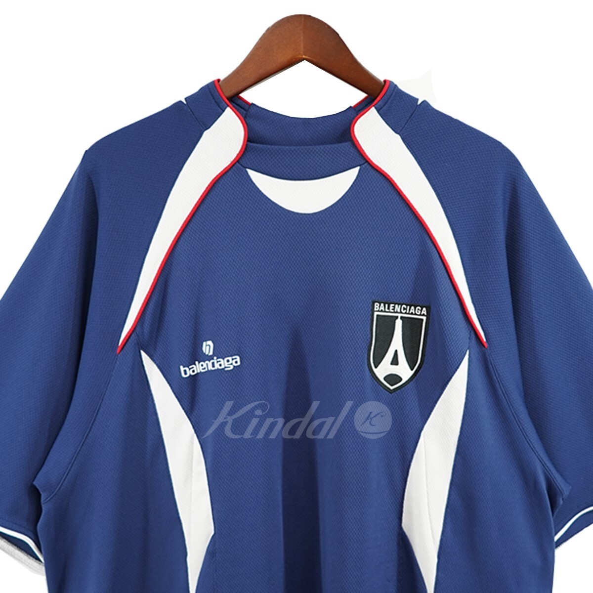 Balenciaga21Fw Jersey Logo Soccer Top Balenciaga Shirt Navy Size S