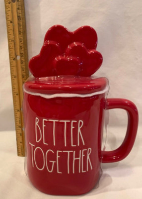 Coffee Mug w/ Lid ''Queen Bee'' Ceramic White Honey Bee Top XL *NEW* Rae Dunn