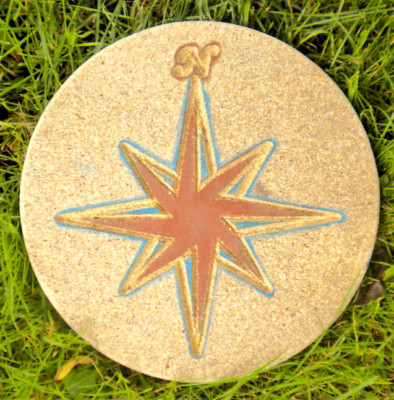 Nautical compass mold plaster cement plastic casting mould  10'' x 3/4''