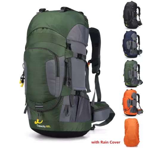 Wasserdichter Rucksack 60L großes Fassungsvermögen Tornister Tasche für Camping Wandern Reisen - Bild 15 von 56