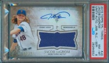 2015 Topps Triple Threads JACOB DeGROM #37/75 Relic/AUTO #UAJR-JD Mets PSA 8