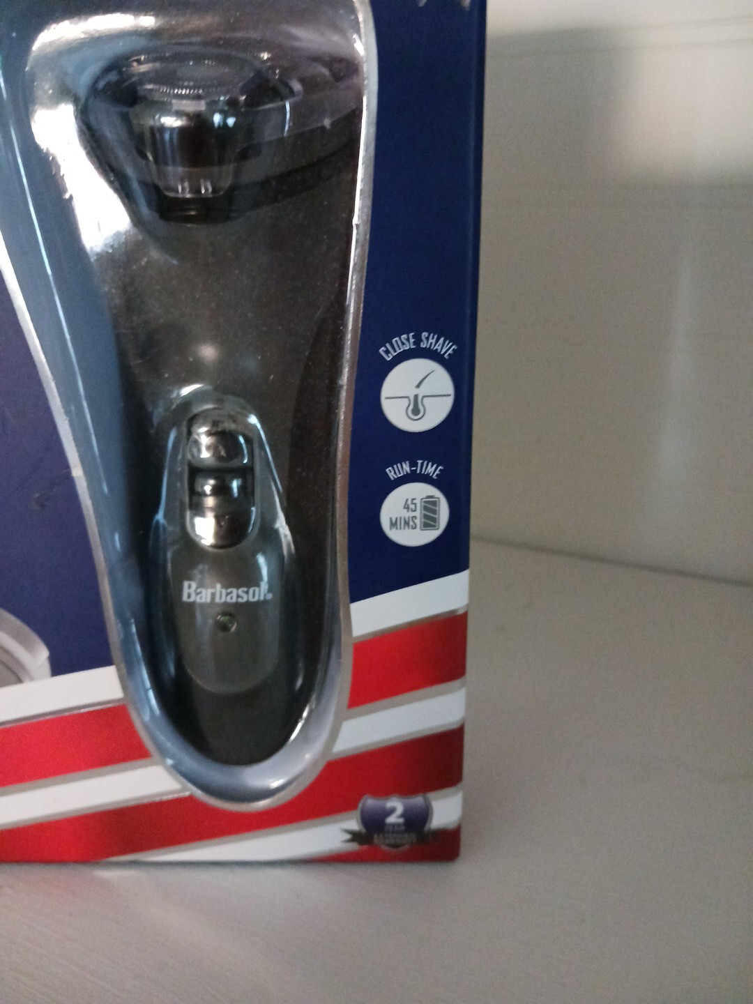 Barbasol Rechargeable Rotary Shaver Razor Electric Stainless Pop Up