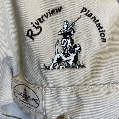 Vintage Flint River Hunters Shooting Shirt Mens Size XXL Beige Camo Made In USA - Picture 6 of 11