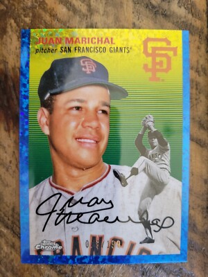 2023 Topps Chrome Platinum Juan Marichal Blue Mini Diamond Refractor SP 78/199