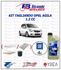 KIT TAGLIANDO OPEL AGILA 1.2cc dal2008 63/69KW K12B- 3 FILTRI 4 LITRI OPEL 5W30