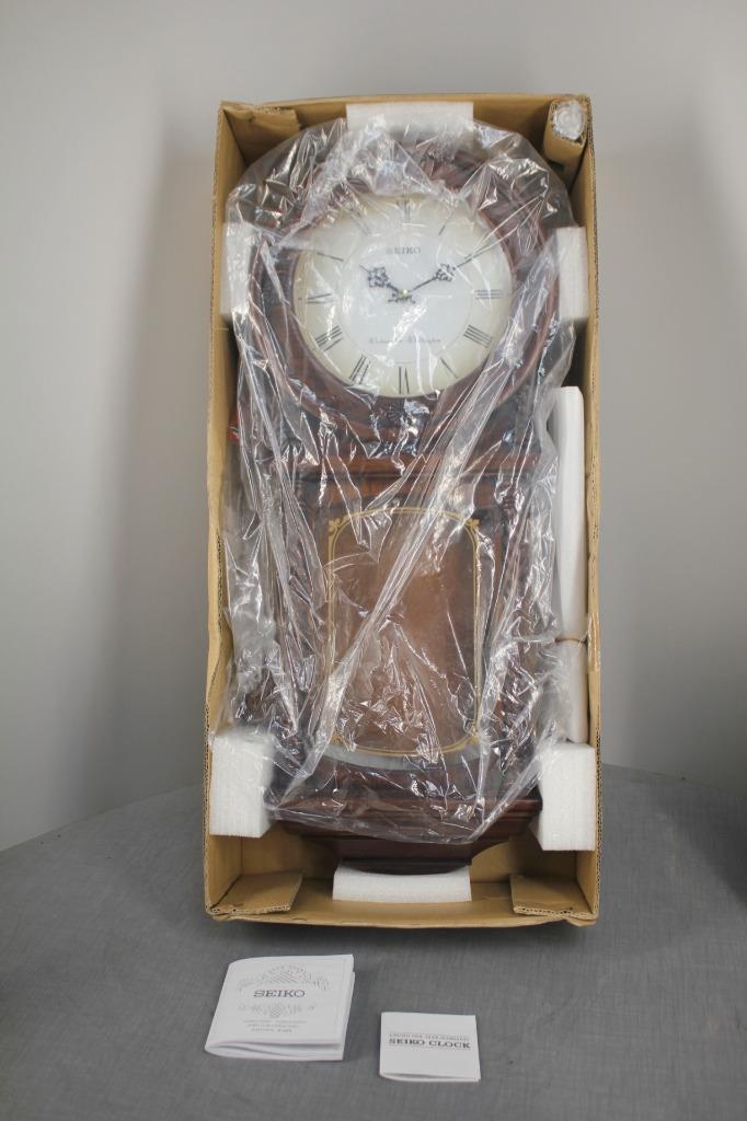Seiko WestminsterWhittington Dual Chiming Grandfather Wall Clock NEW