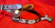Vintage - Western Spur One Only - Leather Strap Fancy Applique - Display