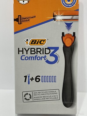 BIC Hybrid3 Comfort Men's Razor - 1 Handle 6 Cartridges