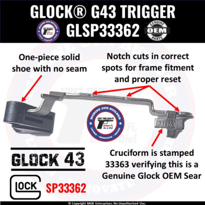 Glock 43 Lower Parts Kit OEM G43 LPK Authentic Factory Armorer