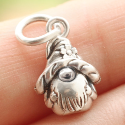 Gnome Pendant Charm In 925 Sterling Silver Fairytale Fantasy Christmas Xmas Gift
