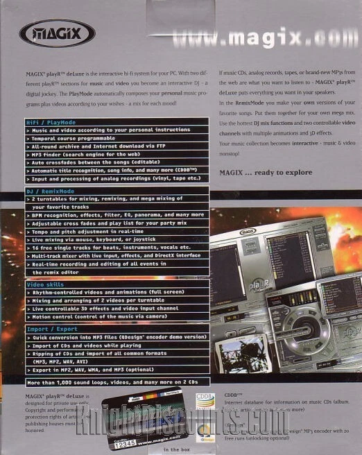 MAGIX PlayR Deluxe Music & Video Editing Software - Magics Player - NEW in BOX - Image 3 of 4