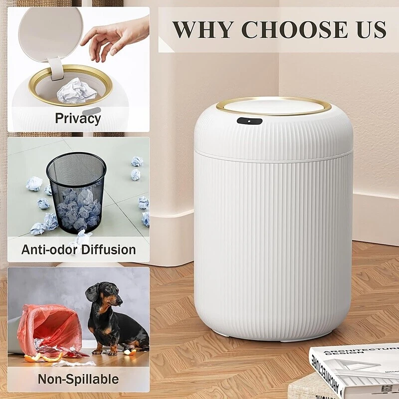 Automatic Motion Sensor Trash Can 3 Gal Touchless Waste Bin Bathroom Kitchen New - Image 3 of 4