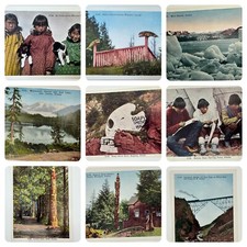 Lote de 11 postales vintage HHT, Alaska, *sin publicar* esquimales, tótems nuevos de stock