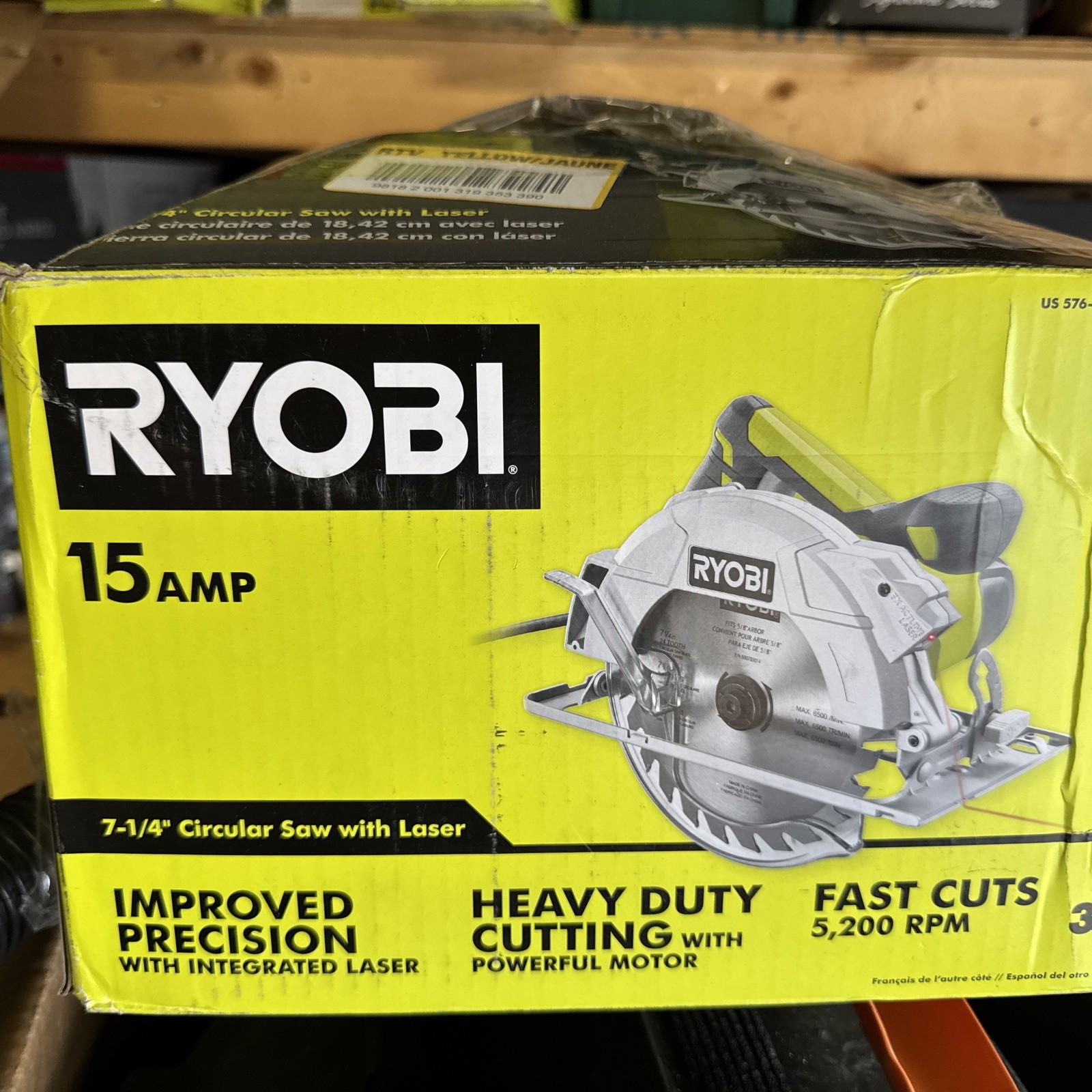 RYOBI 15 Amp Corded 7-1/4 in. Circular Saw w/ Laser Alignment System - CSB144LZK