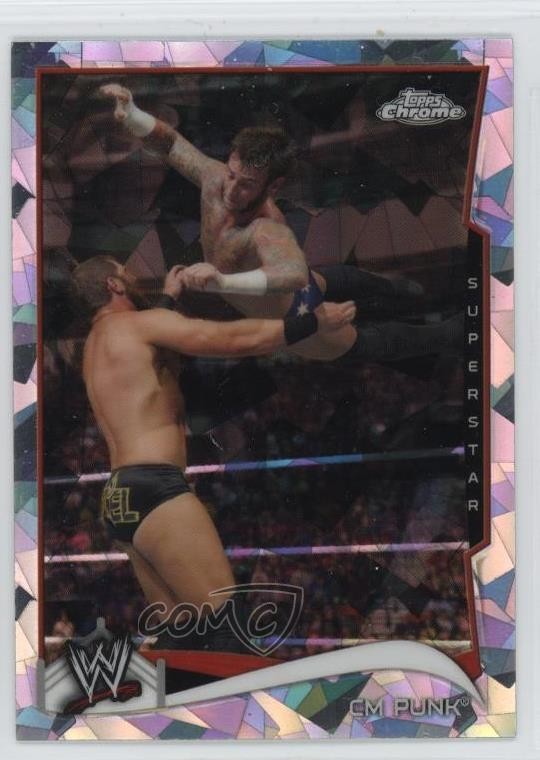2014 Topps Chrome WWE Atomic Refractor CM Punk #12 1fw1