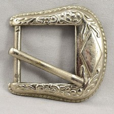 Vintage Belt Buckle Pin Buckle Ornate Filigree Engraved Western Gift