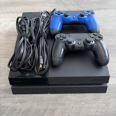 Sony PlayStation 4 PS4 500GB Black Console w/ 2 Controllers CUH-1001A