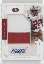 2017 Panini National Treasures Holo Silver 13/25 Matt Breida #210 Auto 0x1n