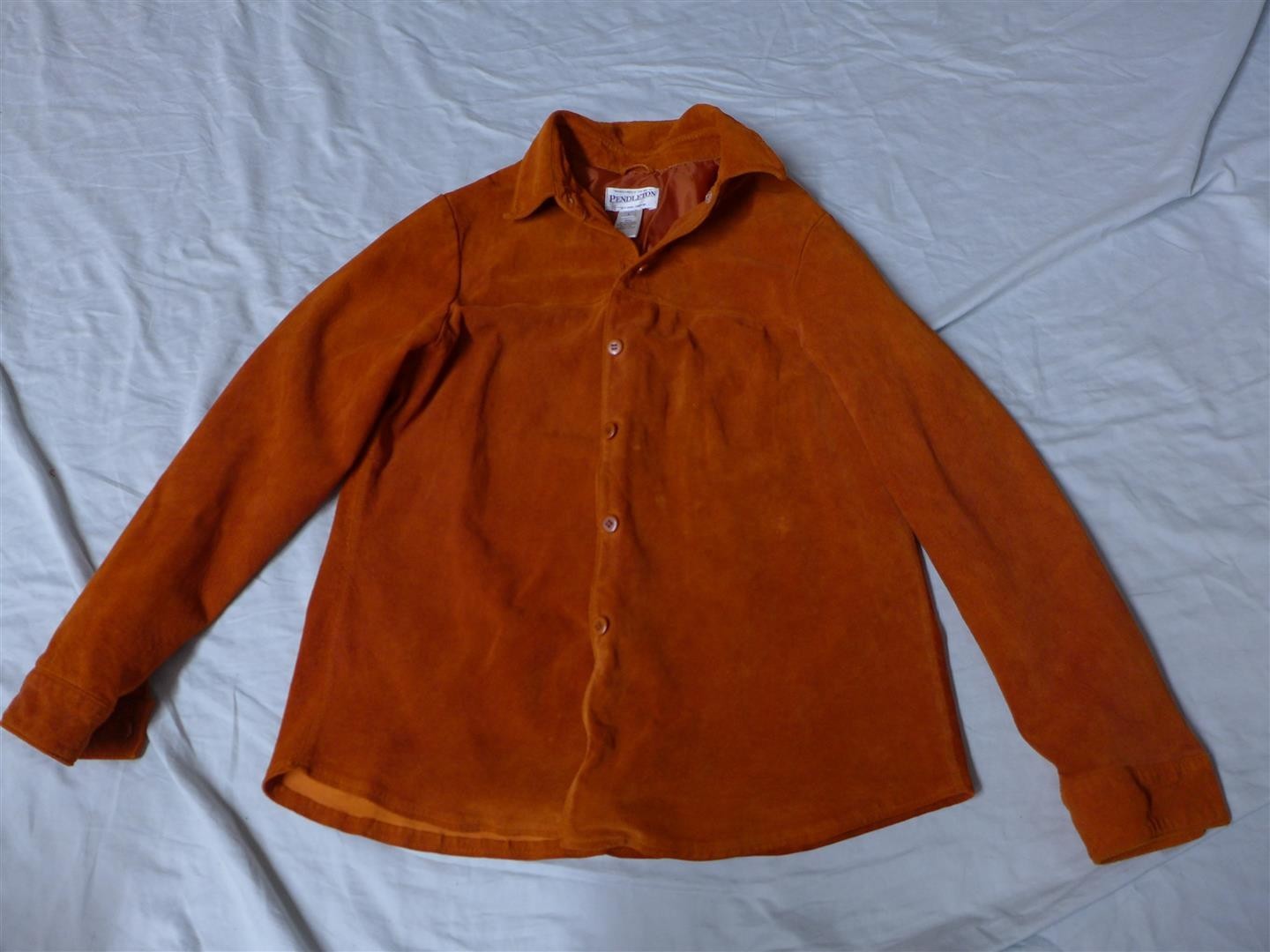 Vintage PENDLETON Burnt Orange Lightweight Suede … - image 1