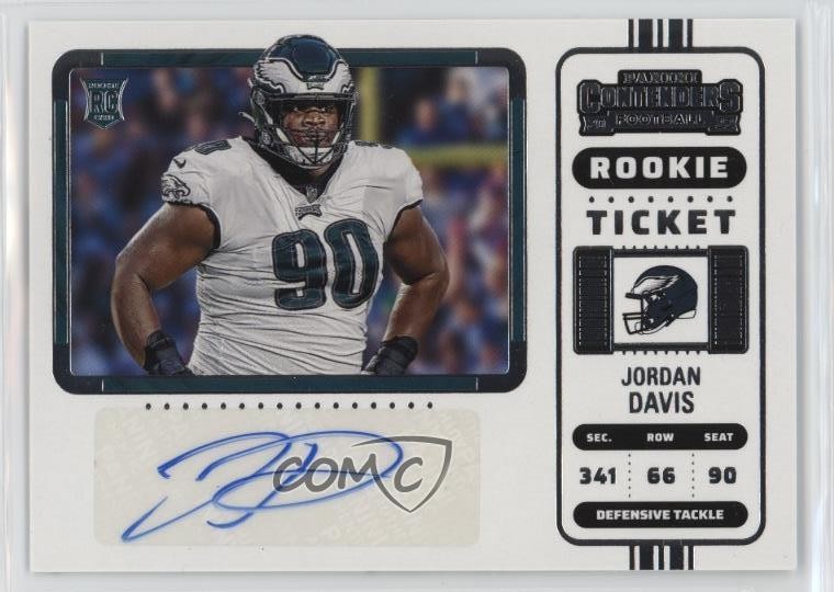 2022 Panini Contenders Ticket Variation Jordan Davis #148 Rookie Auto RC 03tv