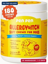 Dog Allergy Chews - Anti-Itch  Itchy Skin Support for Dogs, Probiotics 