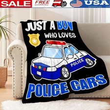 Police Cars Flannel Throw Blanket Soft Cozy Warm Home D cor Gift All Ages New