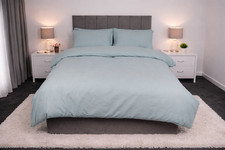 Image of Duvet Quilt Cover Plain Dyed Polycotton with Pillowcase Bedding Set in All Sizes