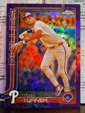 2025_Topps_Chrome_Logofractor_#208_Trae_Turner_[Purple_Refractor]_#29/250