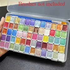 Versatile 60-Color Shimmer Watercolor Set - Metallic Kit for Artist Projects NEW