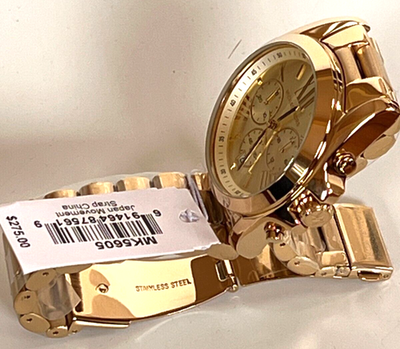 Michael Kors MK5605 Bradshaw Gold Tone SS Chronograph Watch BNWT