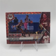 20-21 Panini Mosaic Montage Bam Adebayo Prizm Insert #20 Miami Heat Red Parallel
