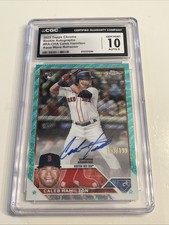 2023 Topps Chrome Caleb Hamilton /199 On Card Auto Rookie Aqua Wave CGC 10. rookie card picture