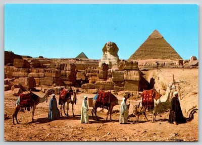 Postcard Egypt Sphinx And Pyramids Of Cheops And Chephren 