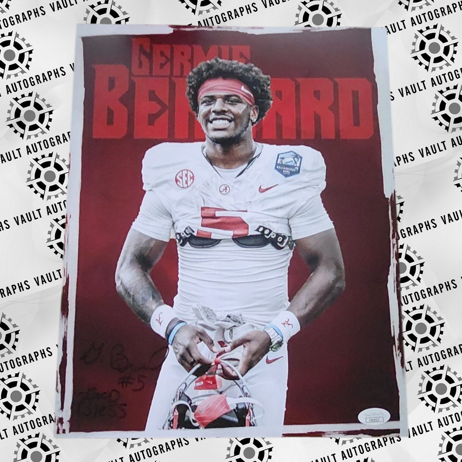 Germie Bernard Autographed Signed Alabama Crimson Tide 11x14 Photo Football JSA COA NCAA 