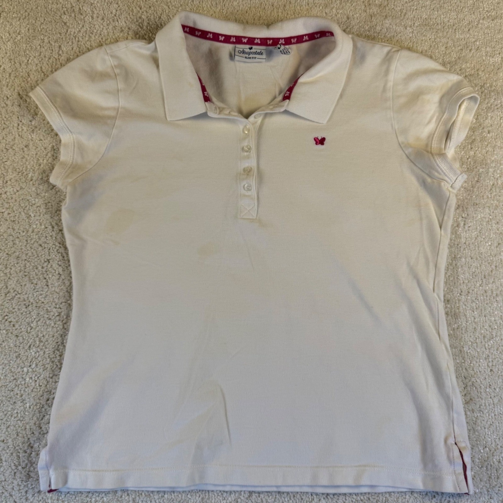 Vintage Y2K Aeropostale Slim Fit Butterfly Polo Shirt Women