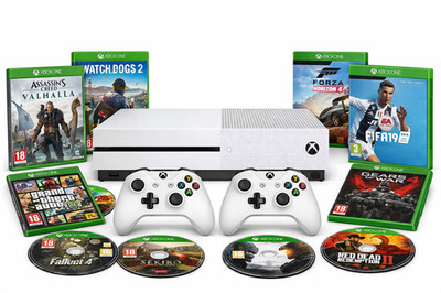 WEISSE XBOX ONE KONSOLE + 1 ODER 2 CONTROLLER & BIS ZU 10 SPIELE